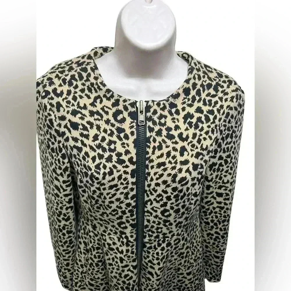 Grace Dane Lewis Leopard Print Flared Dress Coat – Size 4 - Picture 4 of 11